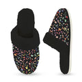 Quavers, Music Notes Women's Fur Trim Thick-Sole Indoor Slippers Women's Fur Trimmed Slippers Music Printed Offshore