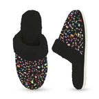 Quavers, Music Notes Women's Fur Trim Thick-Sole Indoor Slippers Women's Fur Trimmed Slippers Music Printed Offshore