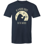If A Bear Toots In The Woods, Trumpet Player - Mens T-Shirt Navy Mens T-shirt animal Music Printed In Australia