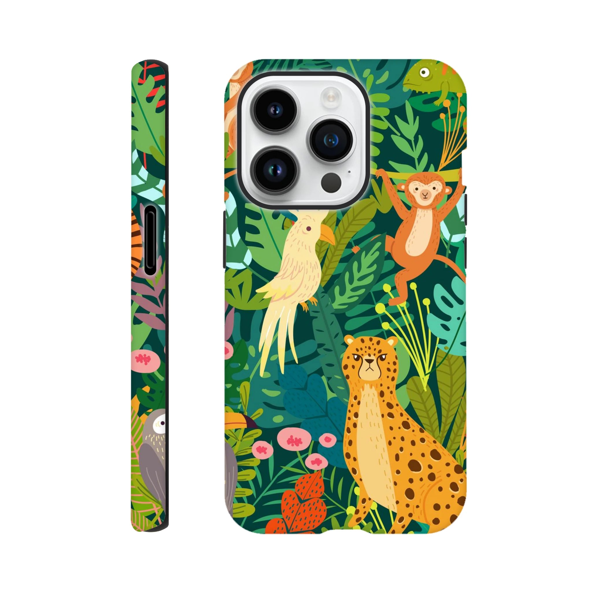 Tropical Jungle Animals - Apple iPhone Tough case iPhone 14 Pro iPhone Tough Case animal Globally Fulfilled