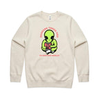 Reading Takes You To Another World, Alien - AS Colour Stencil Crew Sweatshirt Ecru Sweatshirt Printed In Australia Reading Sci Fi