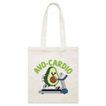 Avo-Cardio, Avocado Treadmill Parcel Canvas Tote Bag Default Title Small Tote Bag Fitness Food Printed In Australia