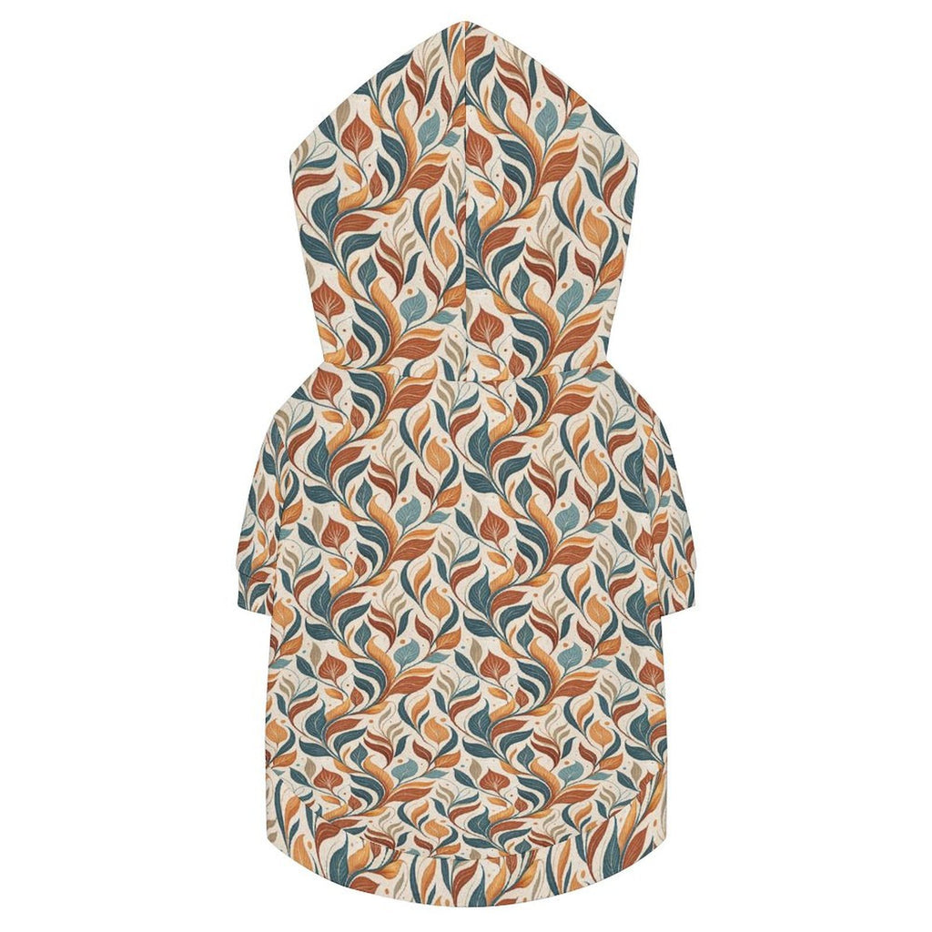 Whimsical Leaf Swirl Pet Hoodie (Small Size)