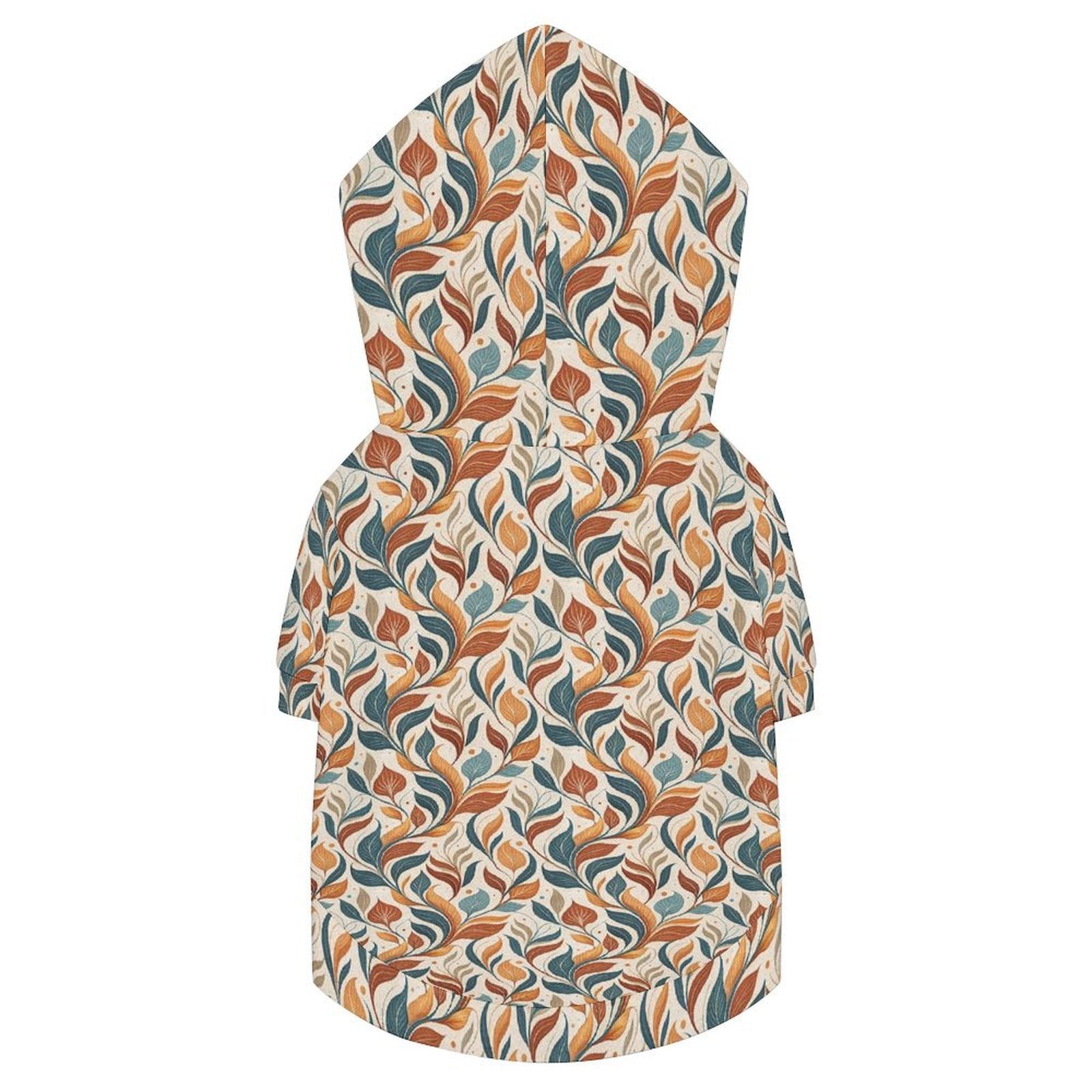 Whimsical Leaf Swirl Pet Hoodie (Small Size)