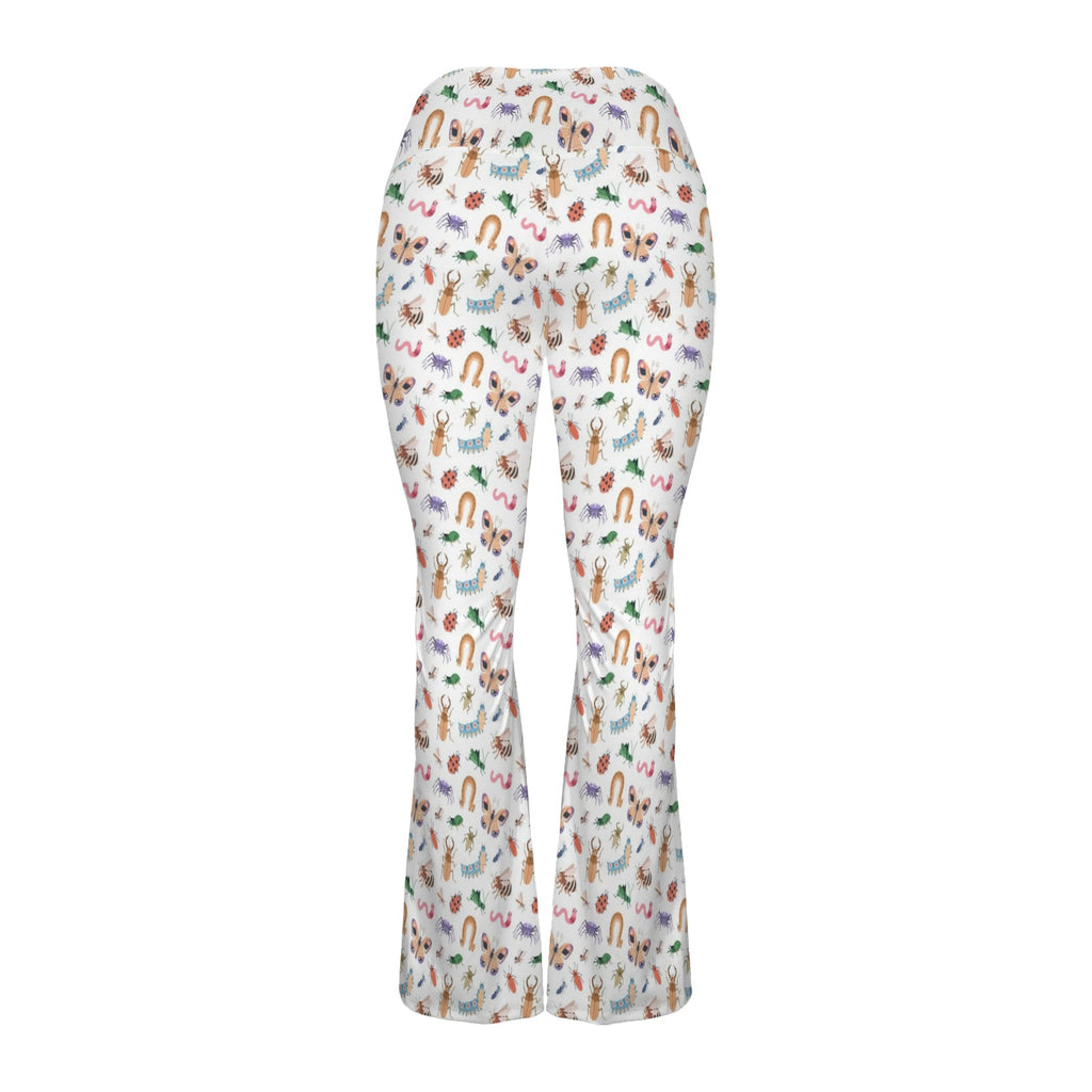 Cute Bugs - High Waist Crossover Tummy Control Flare Leggings