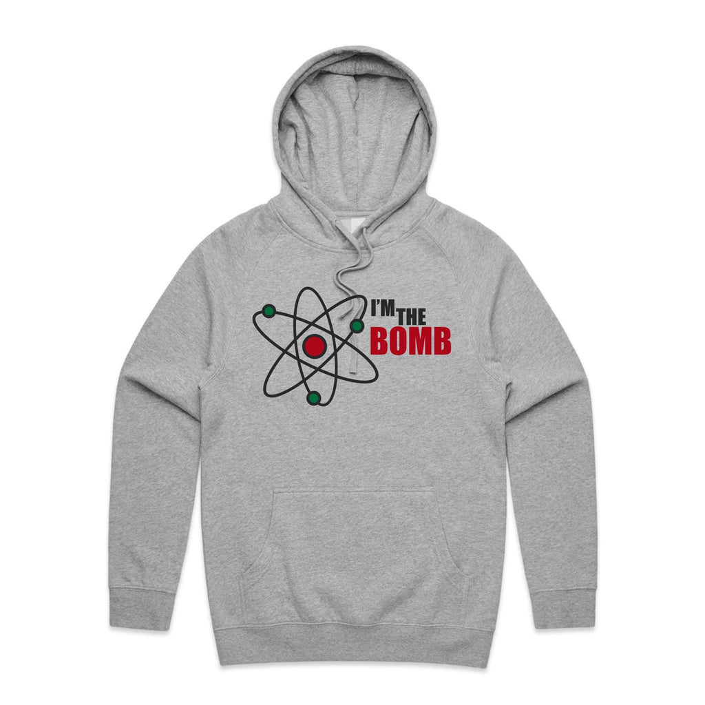I'm The Bomb, Atom - Mens Hoodie Grey Marle Mens Hoodie Printed In Australia Science