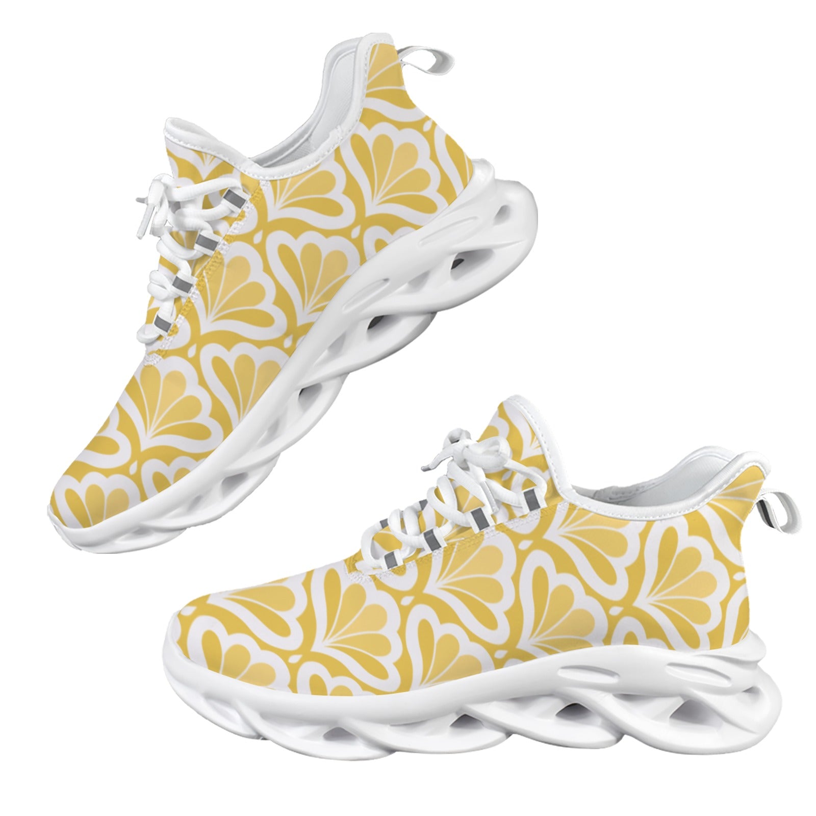 Yellow Pattern Women's Twisted Sole Sneakers