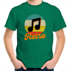 Retro Music - Kids Youth T-Shirt Kelly Green Kids Youth T-shirt Music Printed In Australia Retro