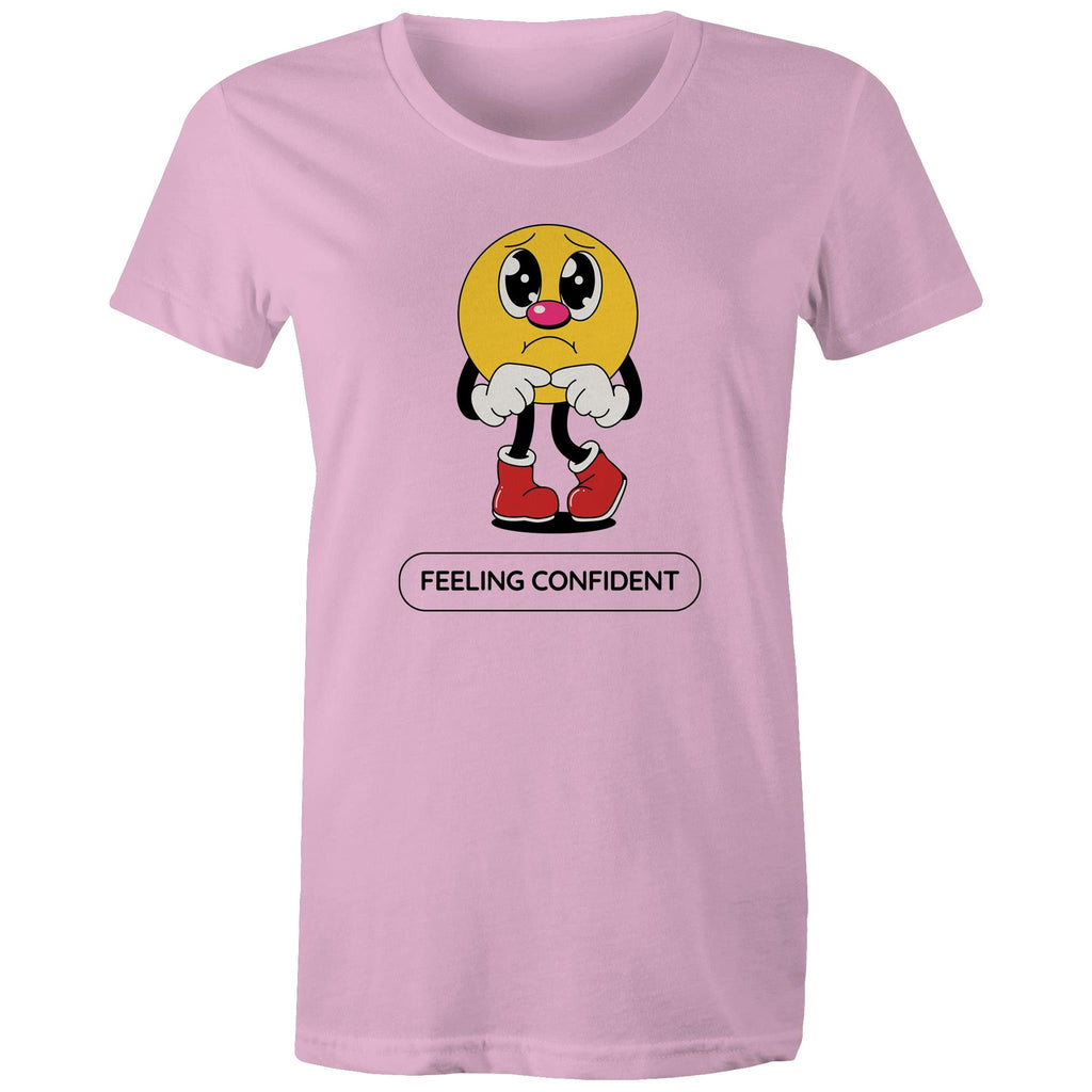 Feeling Confident - Womens T-shirt Pink Womens T-shirt Printed In Australia