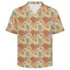 Vintage Retro Floral Men's Crinkle Hawaiian Shirt