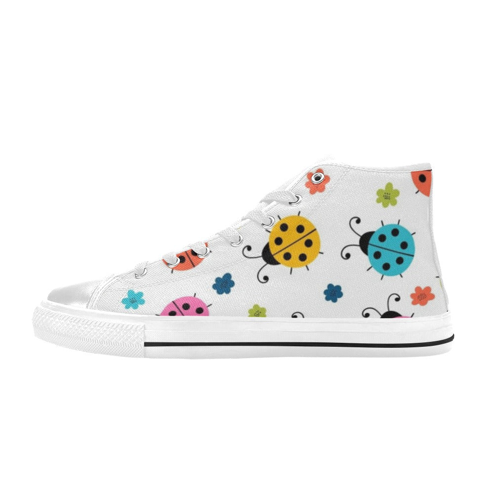Ladybugs - Kids High Top Canvas Shoes