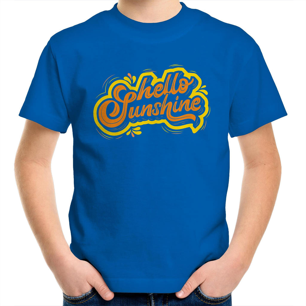Hello Sunshine - Kids Youth T-Shirt Bright Royal Kids Youth T-shirt Printed In Australia Summer