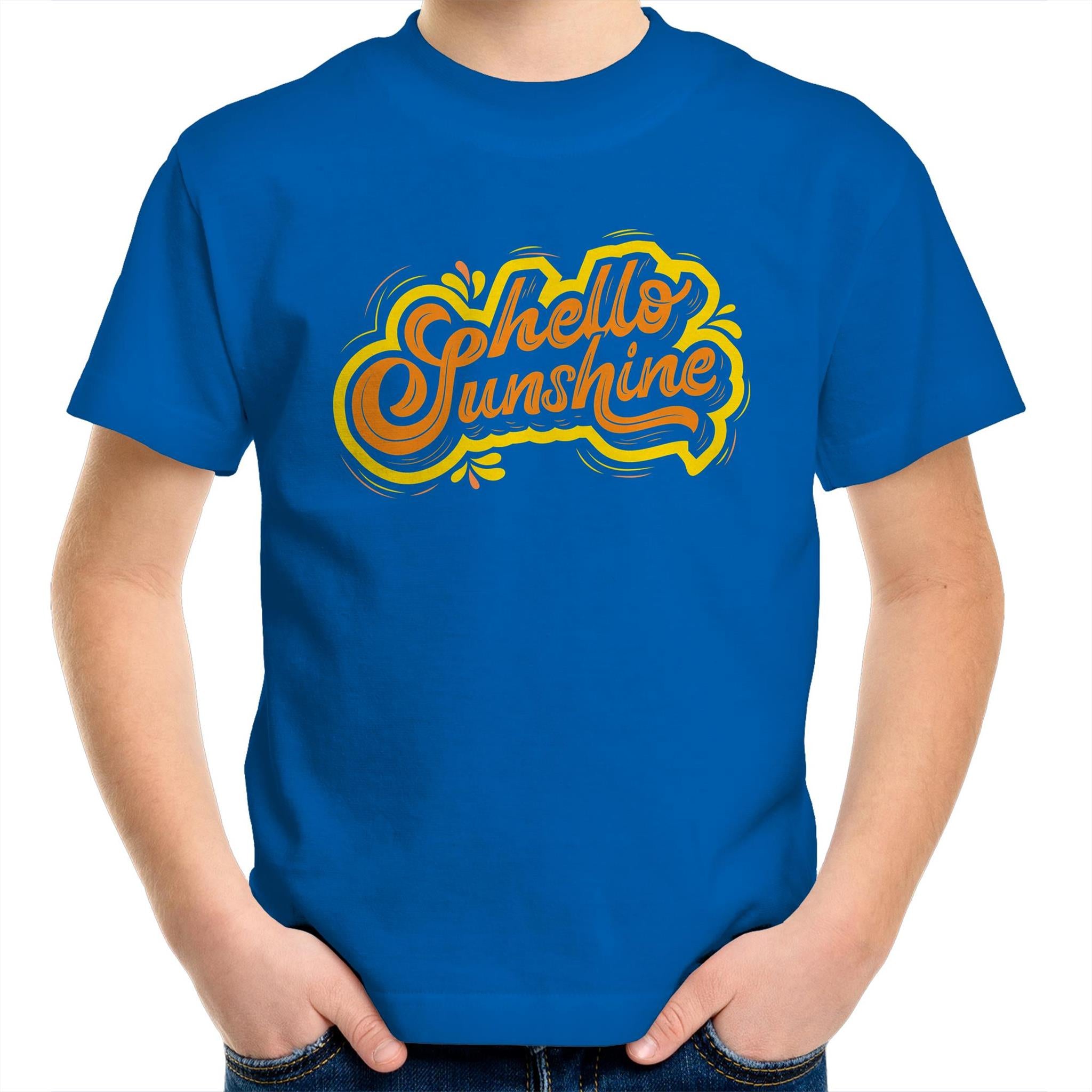 Hello Sunshine - Kids Youth T-Shirt Bright Royal Kids Youth T-shirt Printed In Australia Summer