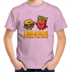 Hamburger, Fries, I Only Have Fries For You - Kids Youth T-Shirt Pink Kids Youth T-shirt Food Printed In Australia