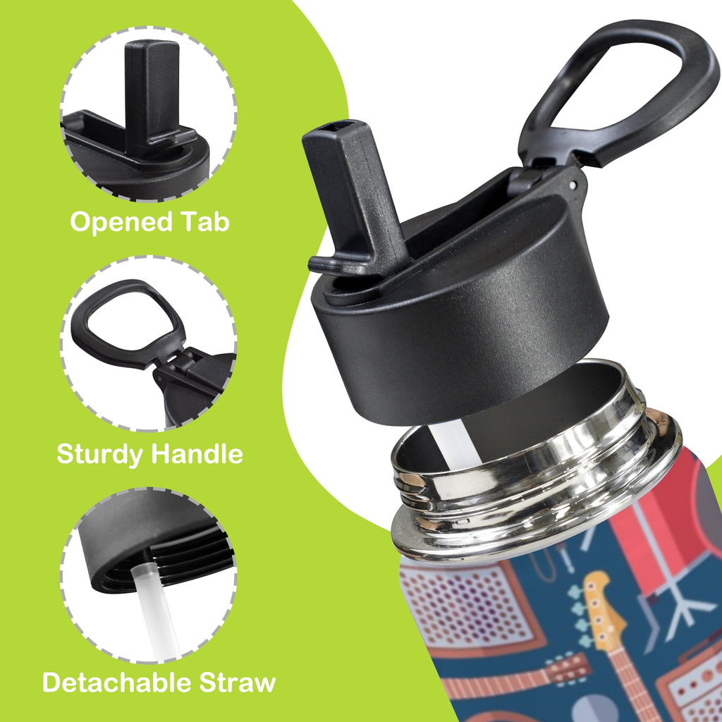 Music Instruments 12oz Kids Water Bottle with Straw Lid