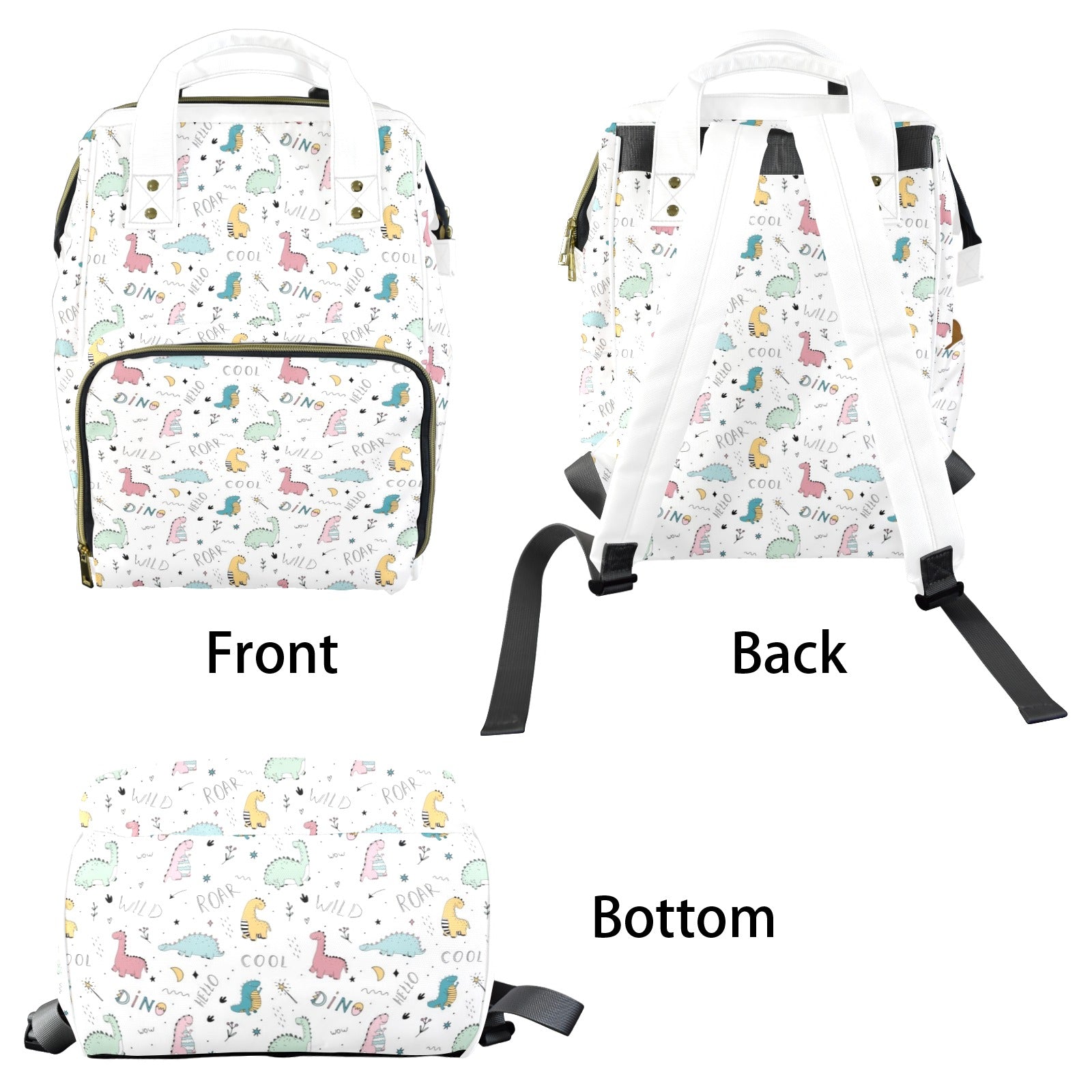 Quirky Dinosaurs Multi-Function Backpack, Nappy / Diaper Bag Multi-function Backpack, Nappy / Diaper Bag animal Printed Offshore