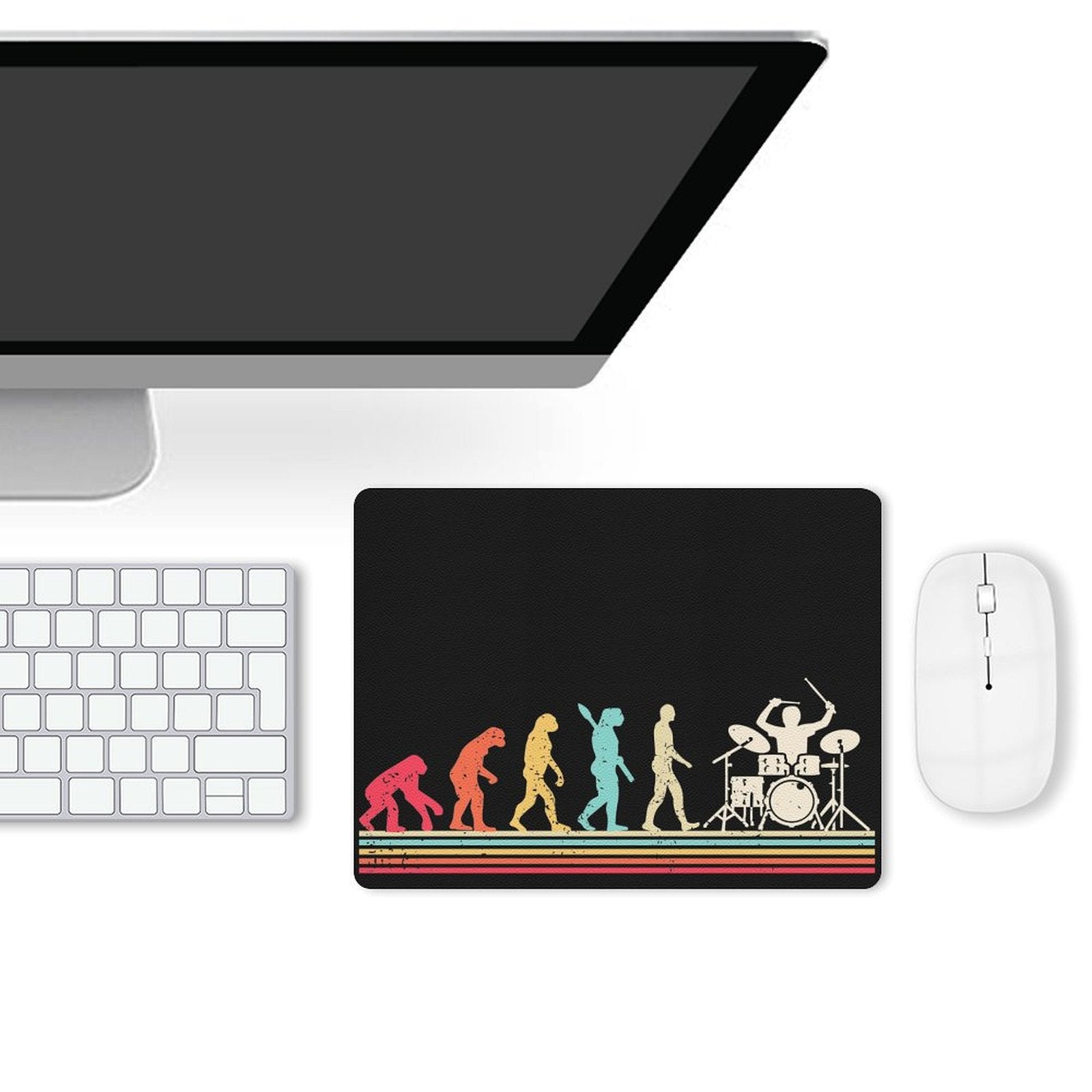Evolution Of A Drummer Leather Mouse Pad Leather Mouse Pad Music Printed Offshore