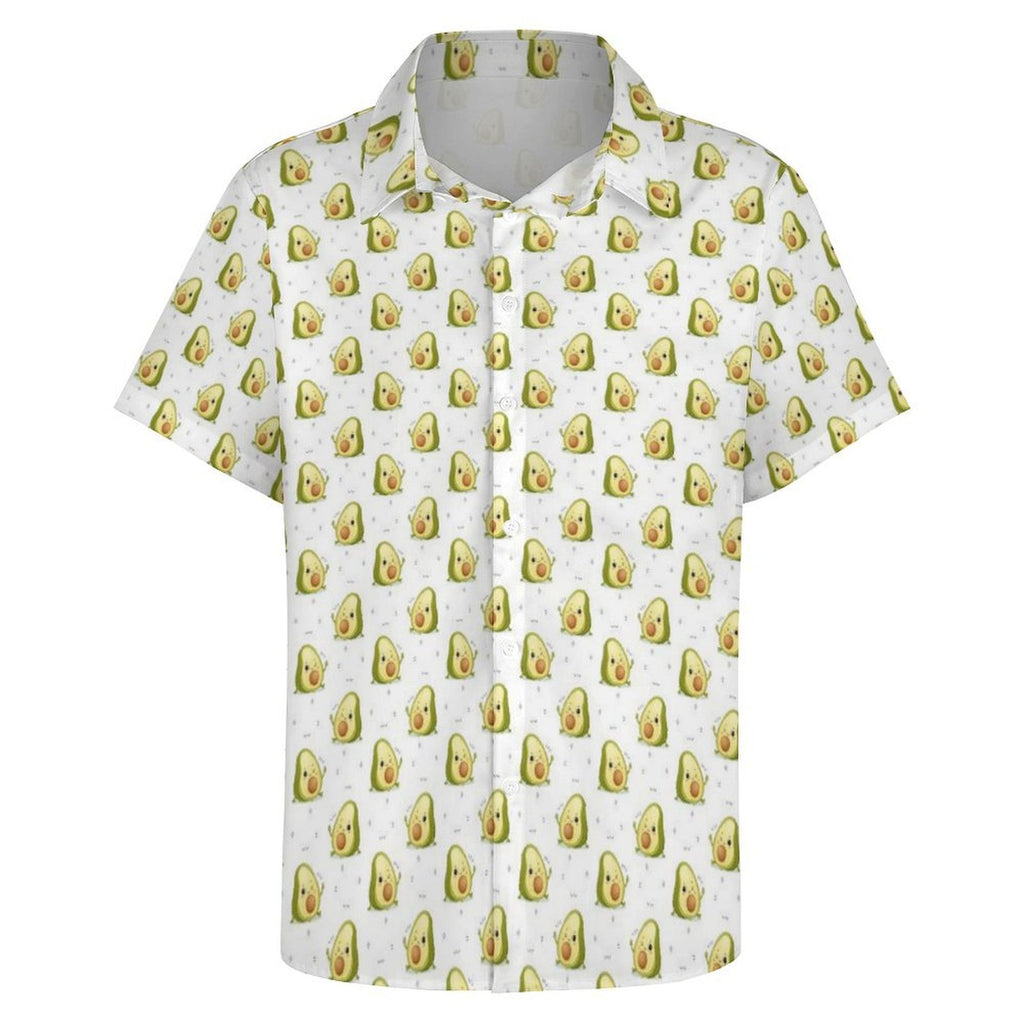 Winking Avocados Women's Collared Pocketless Short Sleeve Shirt