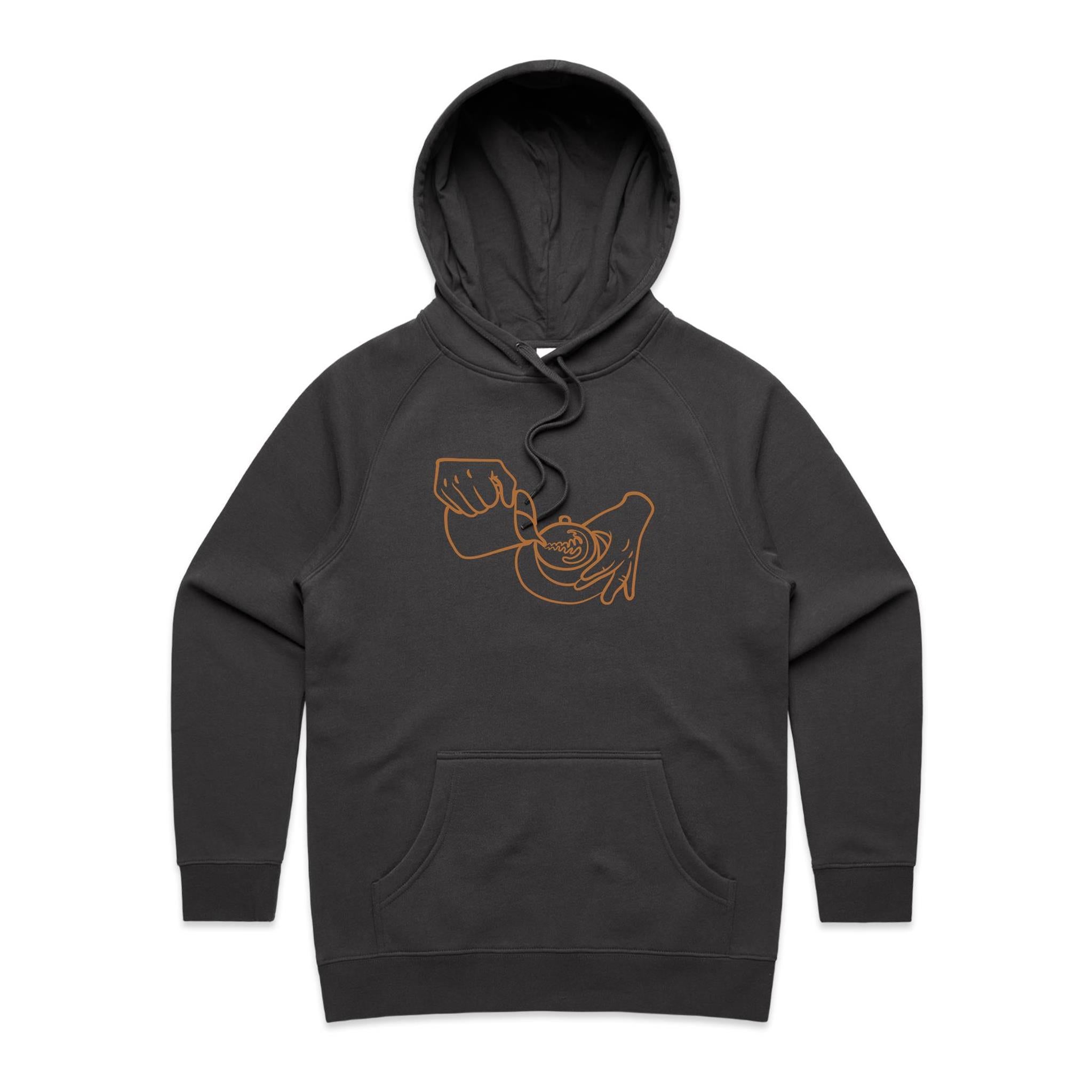 Barista - Womens Hoodie Coal Womens Hoodie Coffee Printed In Australia