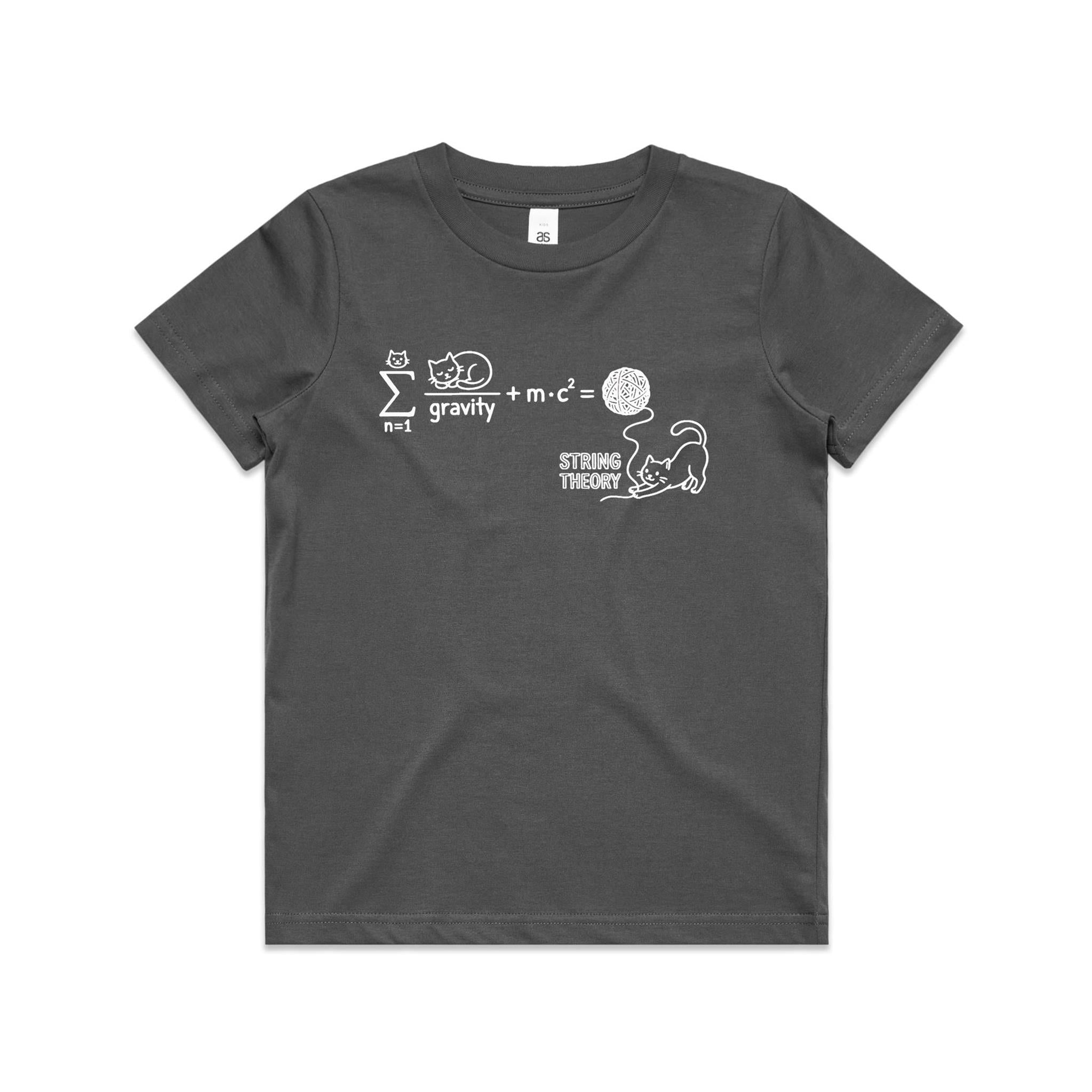 Cat String Theory Physics Kids AS Colour T-shirt
