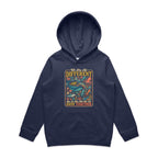We Are All Different, But We All Swim Together Kid's AS Colour Hoodie Midnight Blue Kids Hoodie animal Ocean Positivity Printed In Australia