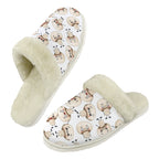 Cute Mushrooms Men's Fur Trim Thick-Sole Indoor Slippers 2XL Men's Fur Trimmed Slippers Food Printed Offshore