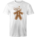 Gingerbread, I Can't Feel My Face - Mens T-Shirt White Mens Christmas T-shirt Christmas Printed In Australia