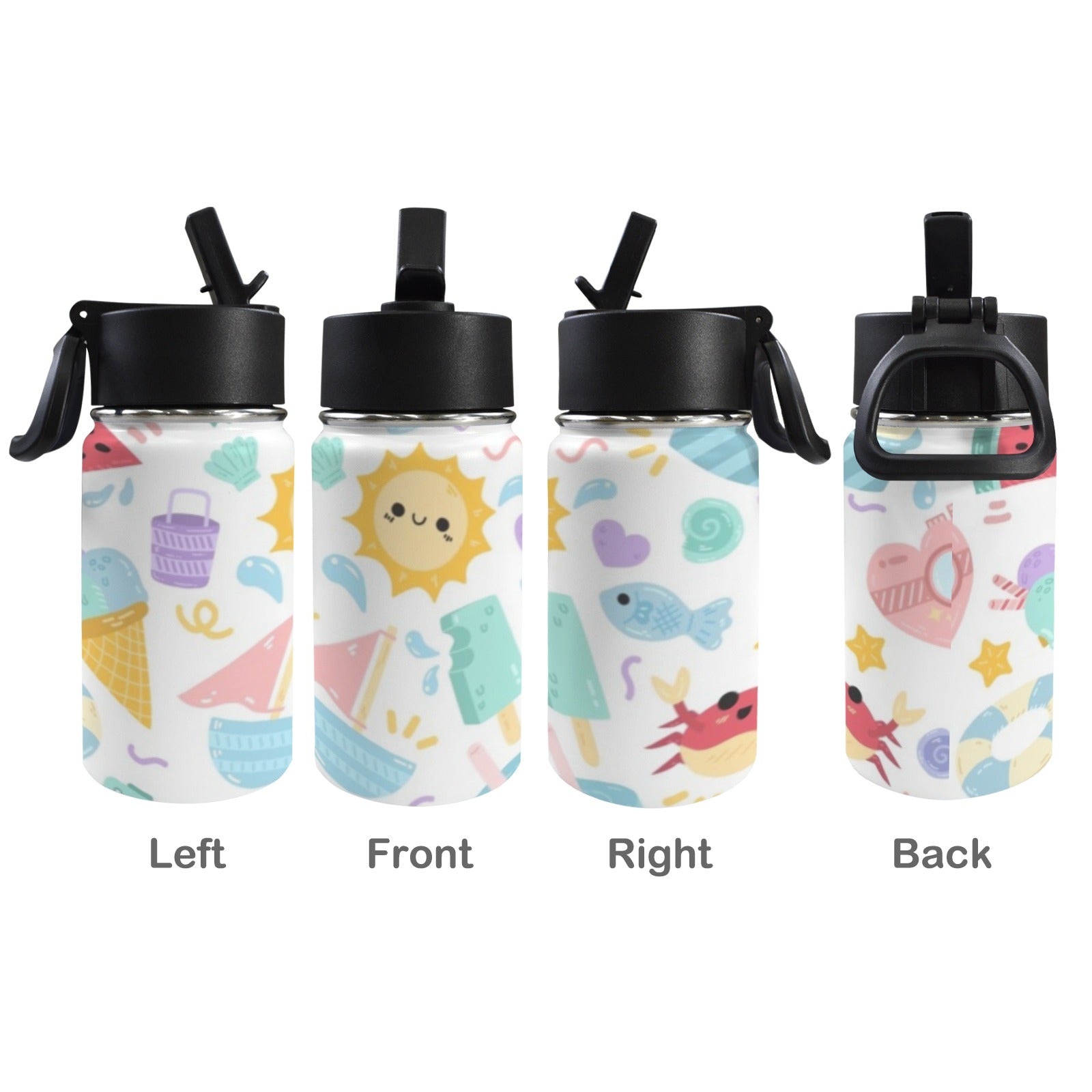 Summer Fun 12oz Kids Water Bottle with Straw Lid