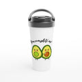Avocado, You Complete Me - White 15oz Stainless Steel Travel Mug Default Title Travel Mug food Globally Fulfilled Love
