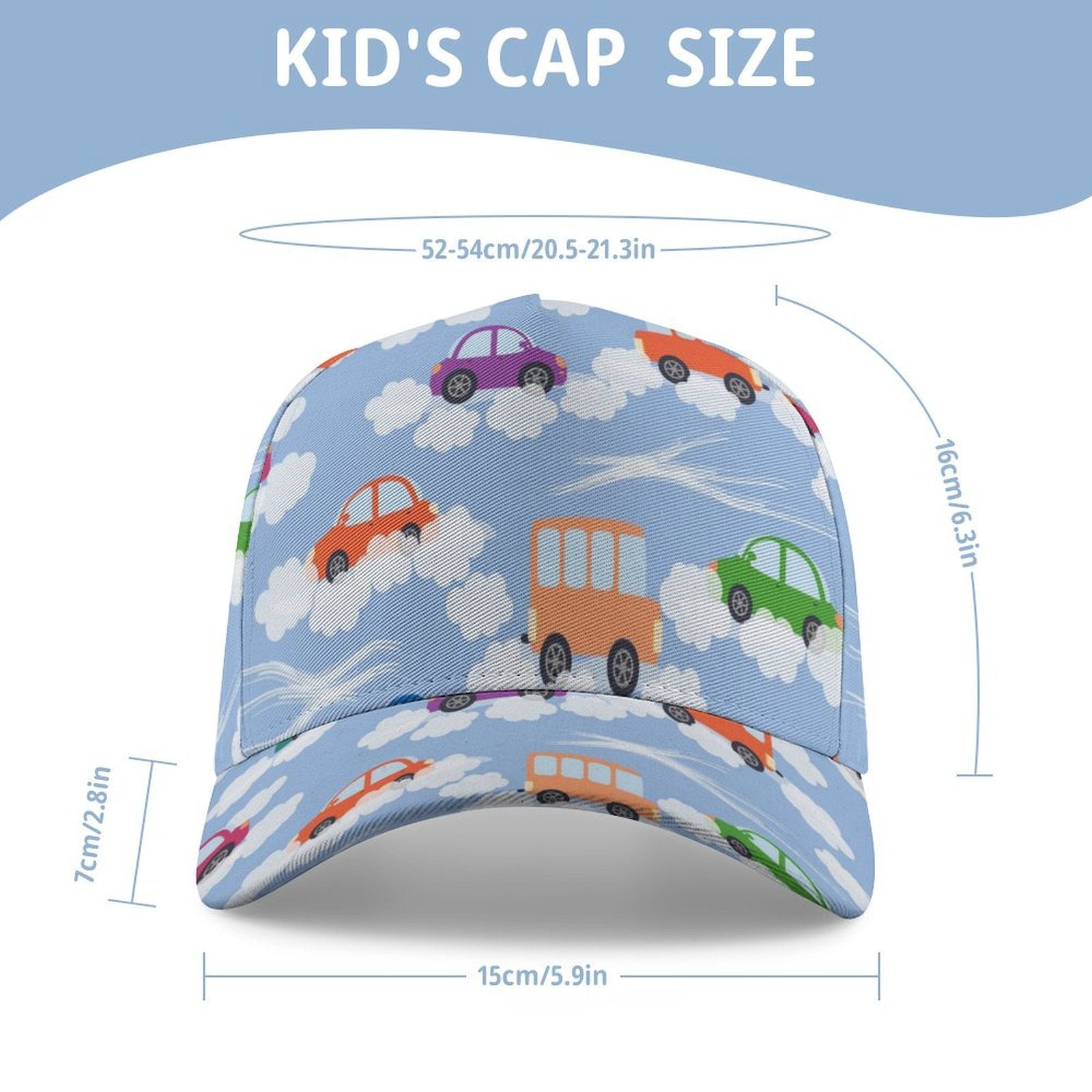 Colourful Cars Kids Baseball Cap