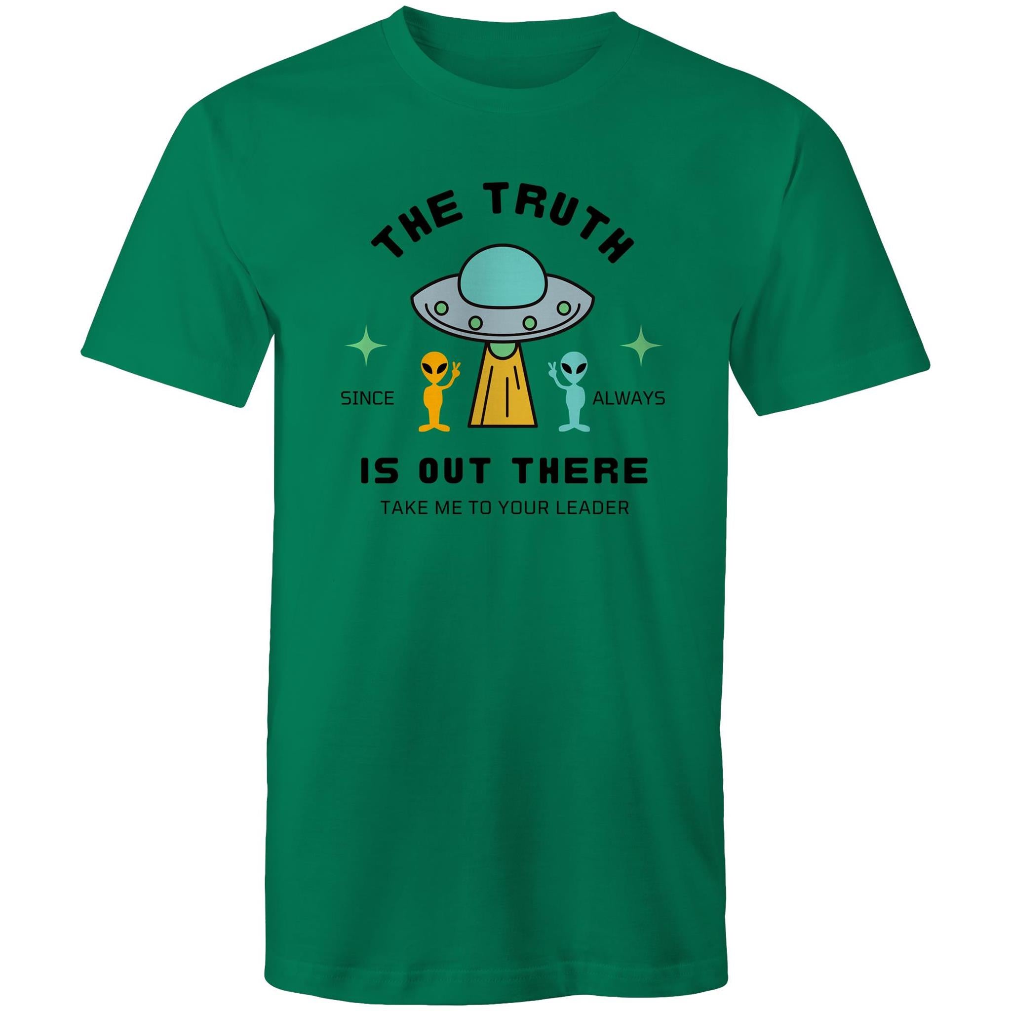 The Truth Is Out There, UFO - Mens T-shirt Kelly Green Mens T-shirt Printed In Australia Sci Fi