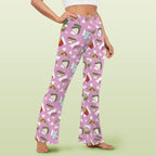 Fast Food High Waist Crossover Tummy Control Flare Leggings High Waist Flare Leggings Food Printed Offshore