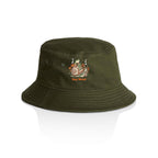 Stay Weird, Guitar Playing Frog On A Snail AS Colour Bucket Hat Army One Size As Colour Bucket Hat animal Music Printed In Australia