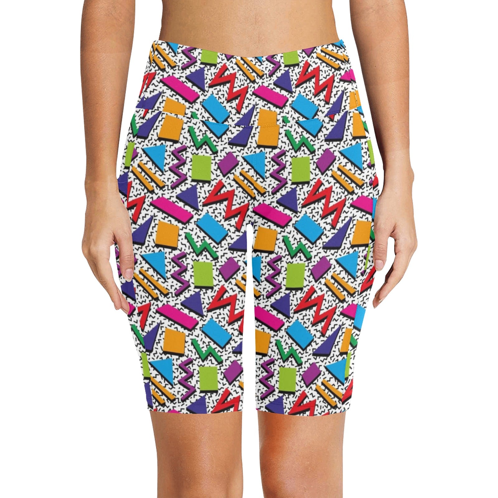 Graphic 80's Women's Bike Shorts With Side Pockets