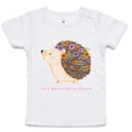 Flower Hedgehog, Just Watch Me Blossom - Baby T-shirt White Baby T-shirt animal Printed In Australia