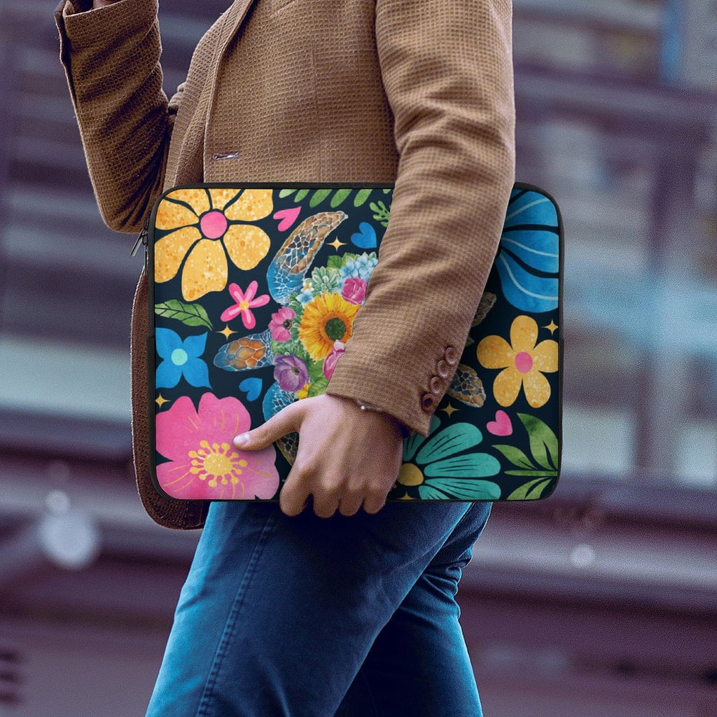 Boho Turtle Laptop Sleeve (Multiple Sizes) Laptop Sleeve Ocean Printed Offshore