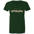 Scrabbling For Points - Womens T-shirt Forest Green Womens T-shirt Games Printed In Australia