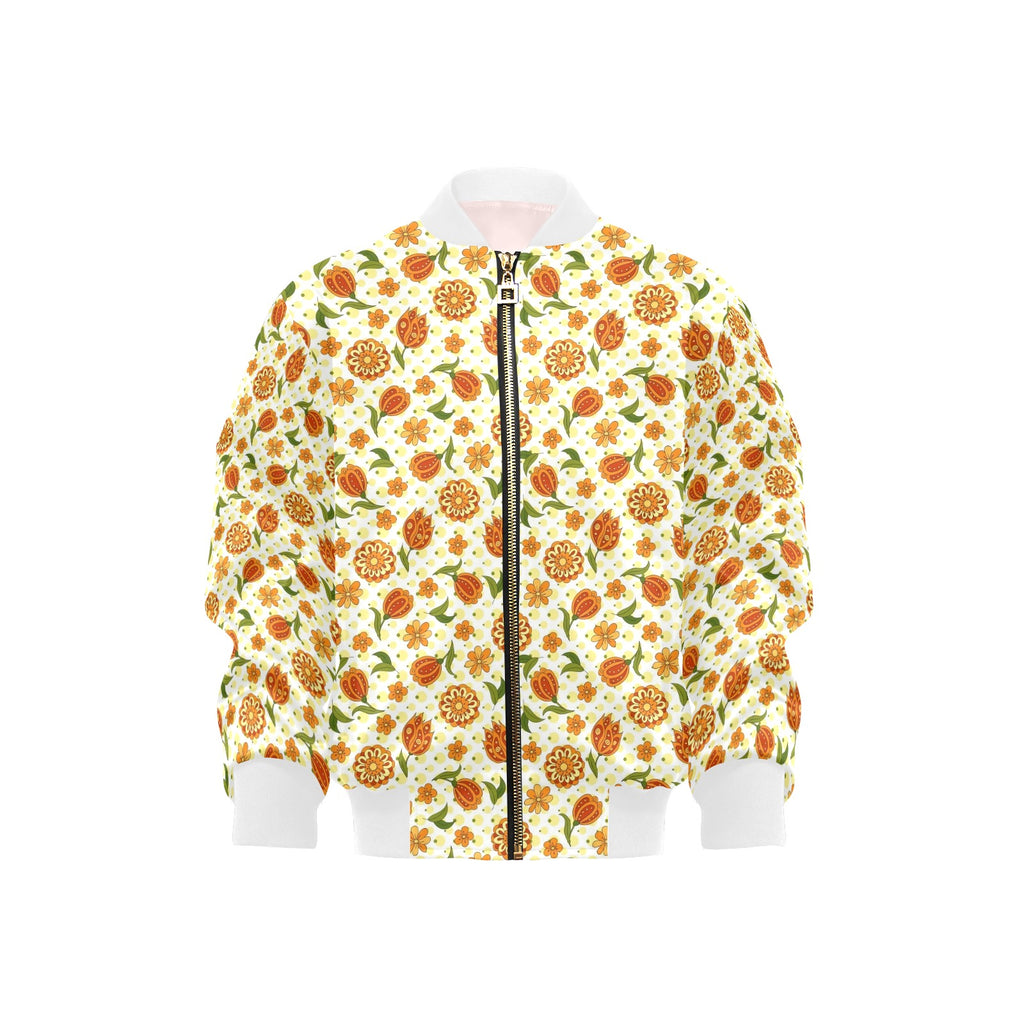 Graphic Floral Kids Bomber Jacket