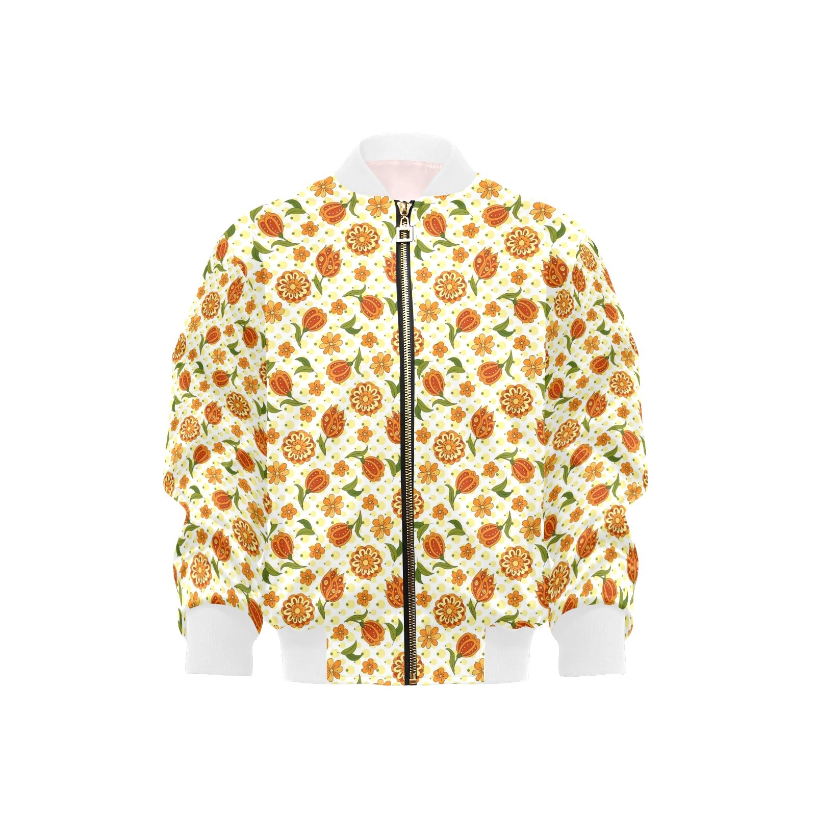 Graphic Floral Kids Bomber Jacket