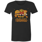 The Diet Starts Tomorrow, Hamburger, Fries, Pizza - Womens T-shirt Black Womens T-shirt Food Printed In Australia