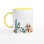 Coral Garden - White 11oz Ceramic Mug with Colour Inside Ceramic Yellow Colour 11oz Mug Environment Globally Fulfilled