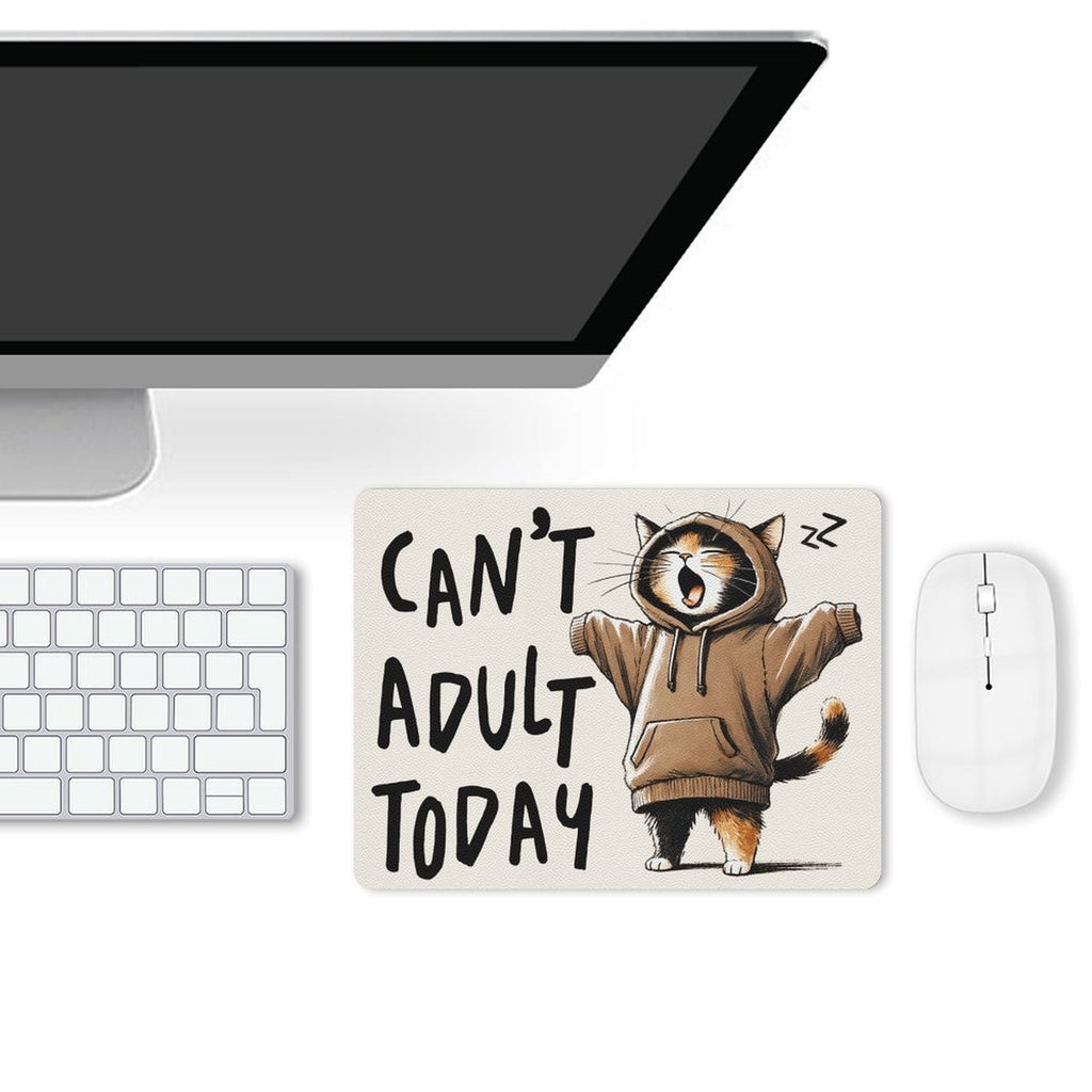 Can't Adult Today, Cat Leather Mouse Pad Leather Mouse Pad animal Printed Offshore