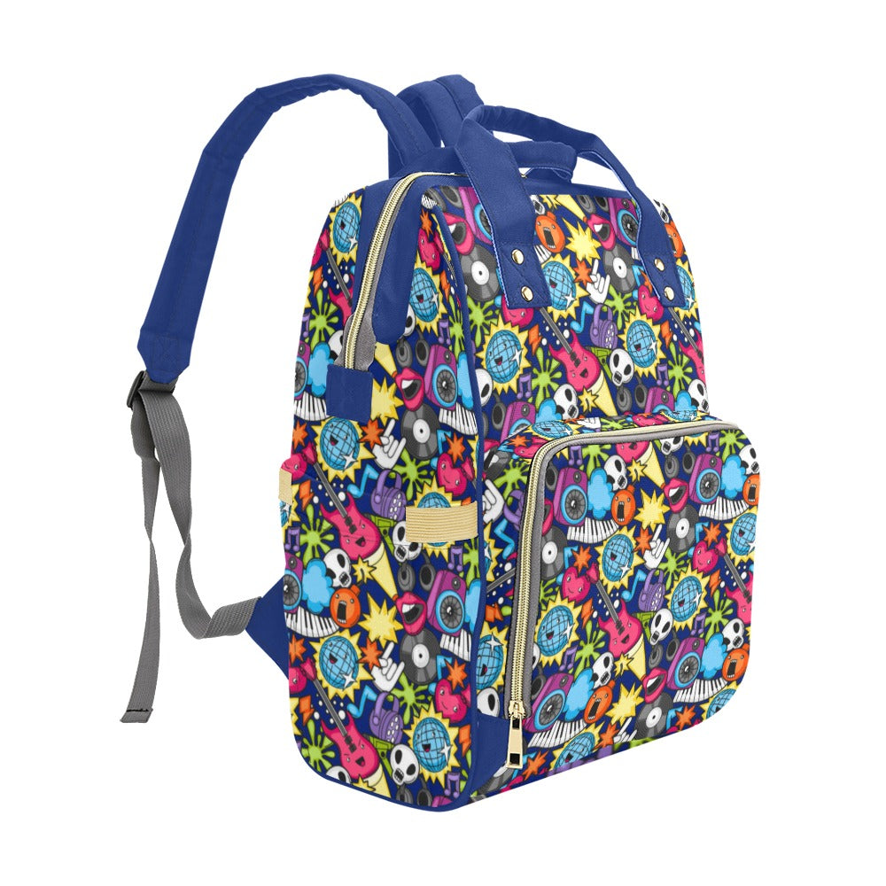 Sticker Music - Multi-Function Backpack, Nappy / Diaper Bag