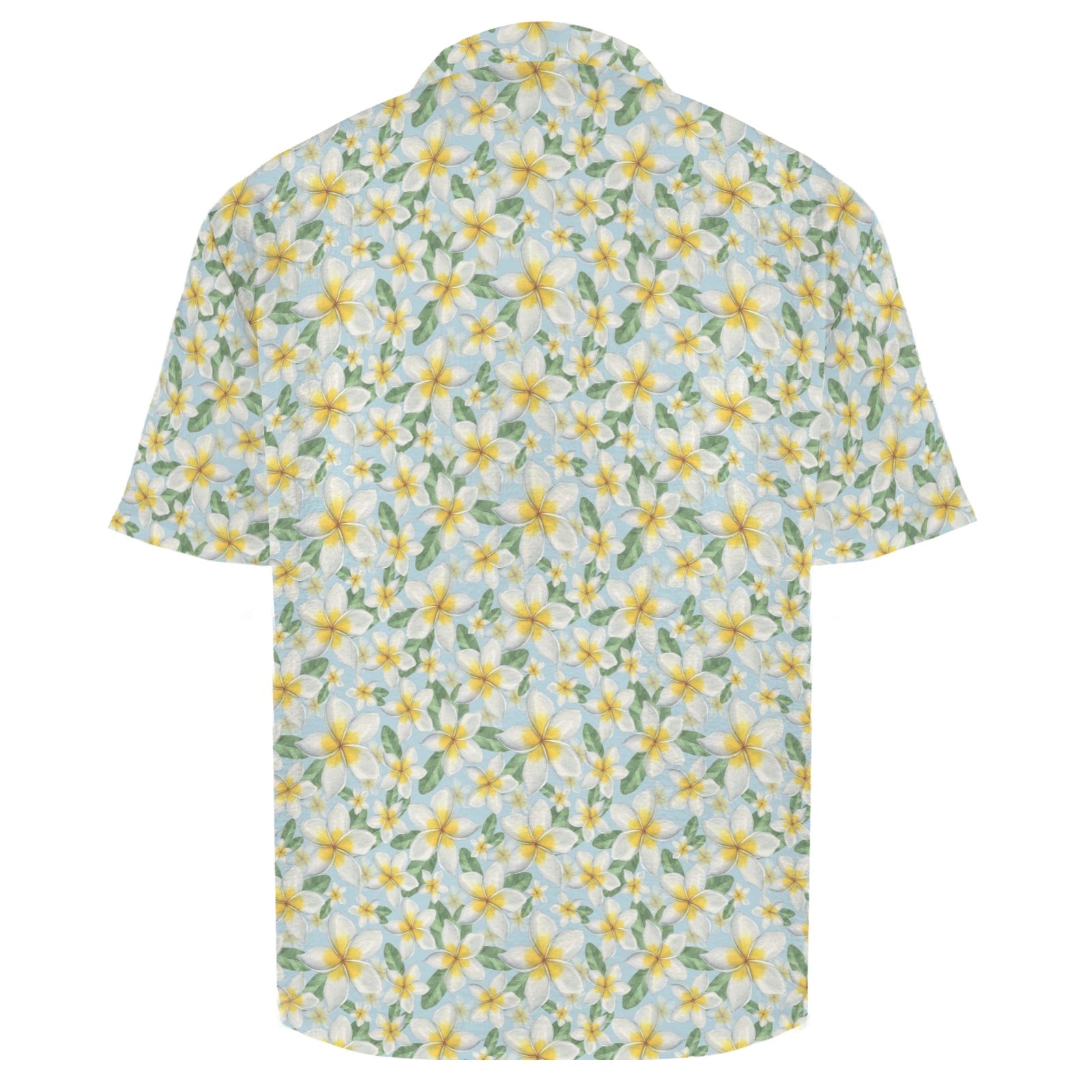 Delicate Frangipani Men's Crinkle Hawaiian Shirt