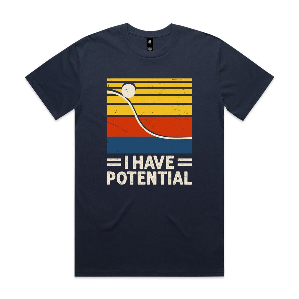 I Have Potential, Physics Men's AS Colour T-shirt Midnight Blue Mens T-shirt Printed In Australia Science