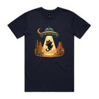 Black Cat Alien UFO Abduction Men's AS Colour T-shirt