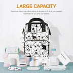 Black And White Dogs - Multi-Function Backpack, Nappy / Diaper Bag