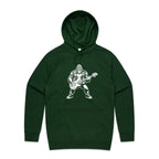Gorilla Bass Player Men's AS Colour Hoodie Forest Green Mens Hoodie animal Music Printed In Australia