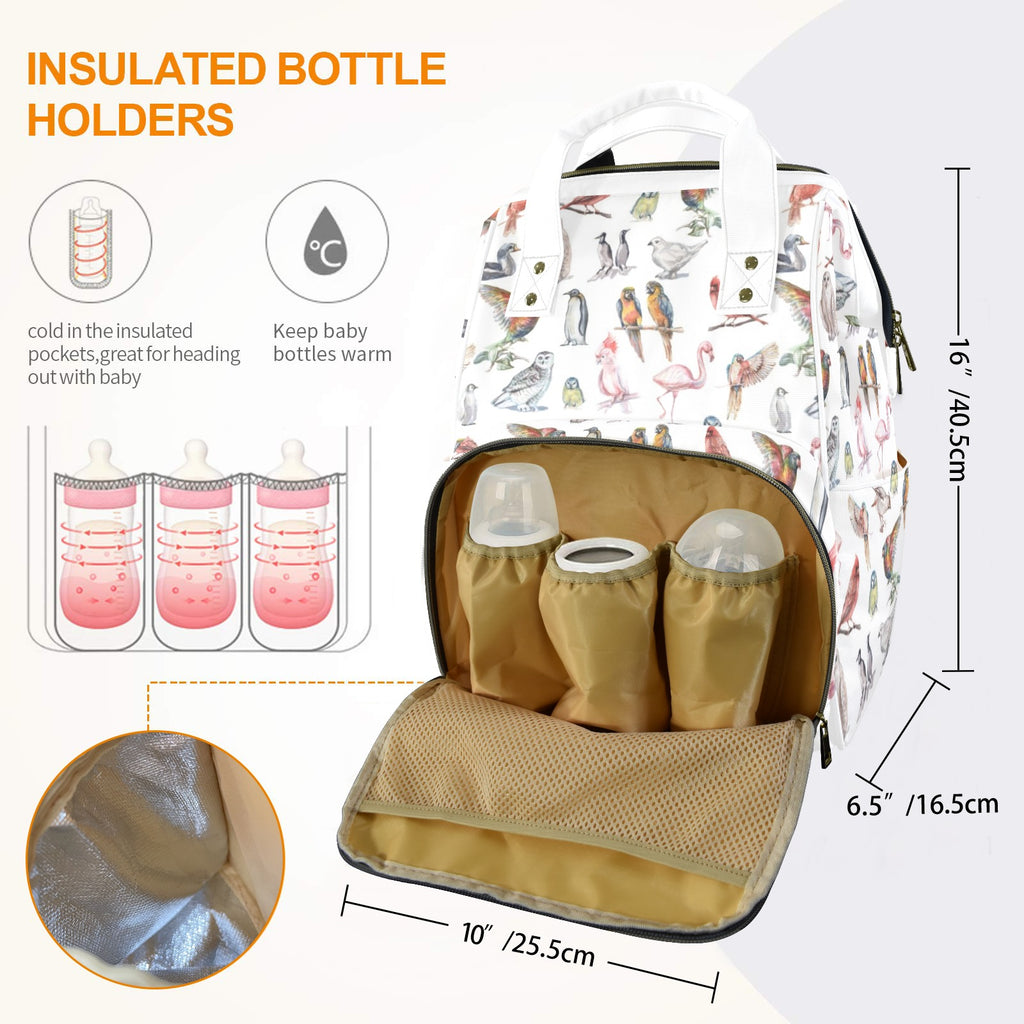 Birds Of A Feather Multi-Function Backpack, Nappy / Diaper Bag Multi-function Backpack, Nappy / Diaper Bag animal Birds Printed Offshore