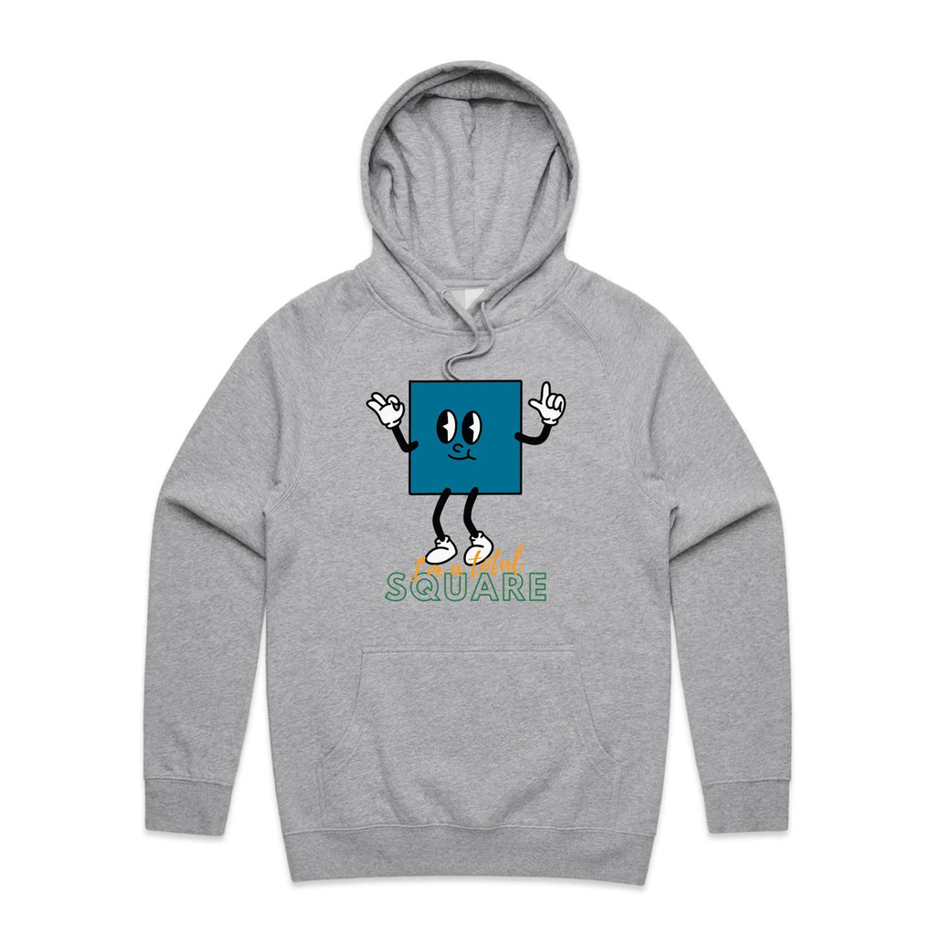 I'm A Total Square - Mens Hoodie Grey Marle Mens Hoodie Maths Printed In Australia